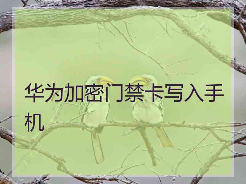 华为加密门禁卡写入手机