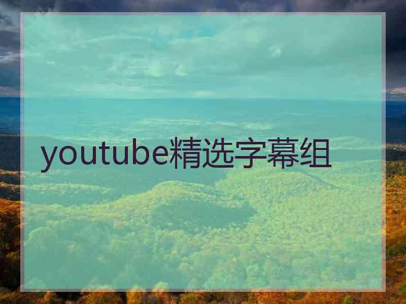 youtube精选字幕组