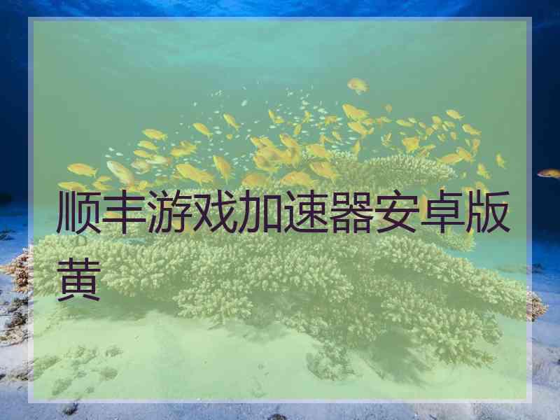 顺丰游戏加速器安卓版黄