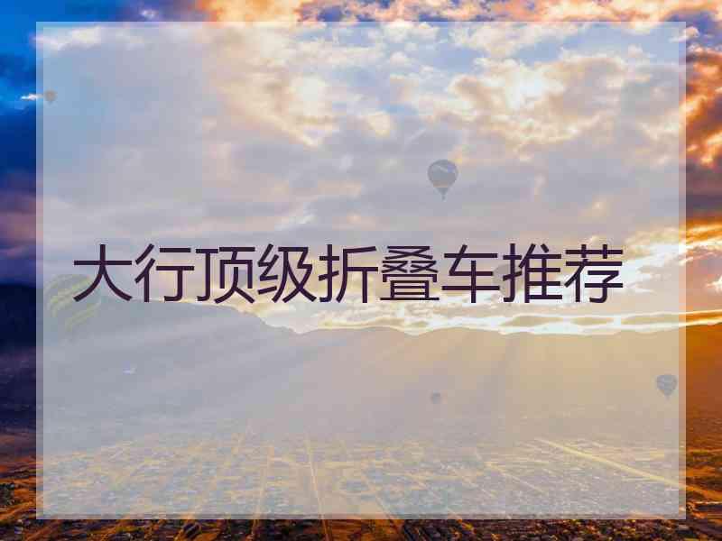 大行顶级折叠车推荐