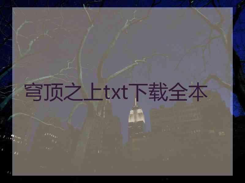 穹顶之上txt下载全本