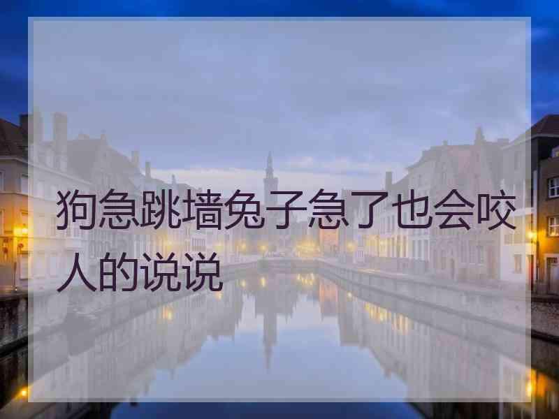 狗急跳墙兔子急了也会咬人的说说