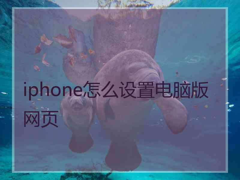 iphone怎么设置电脑版网页