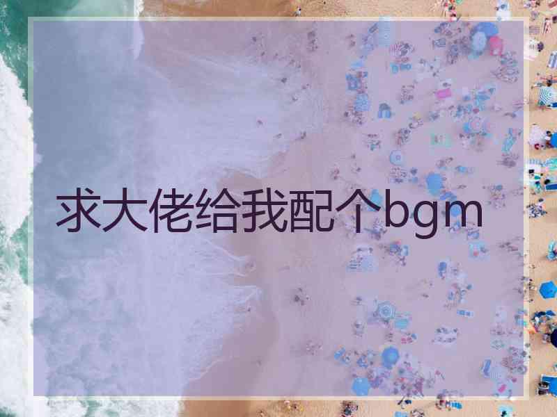 求大佬给我配个bgm