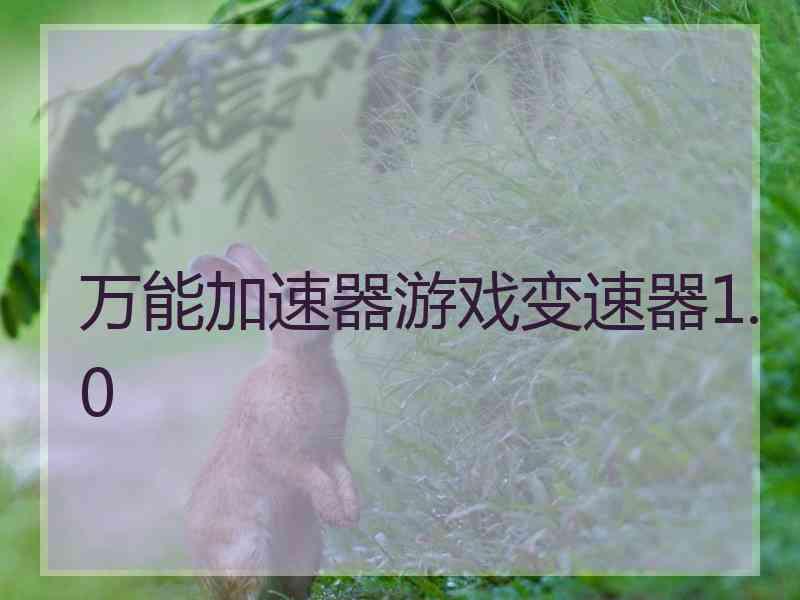 万能加速器游戏变速器1.0