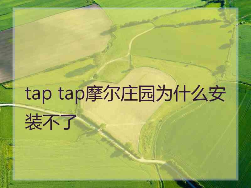 tap tap摩尔庄园为什么安装不了