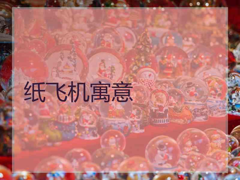 纸飞机寓意