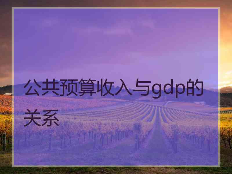 公共预算收入与gdp的关系