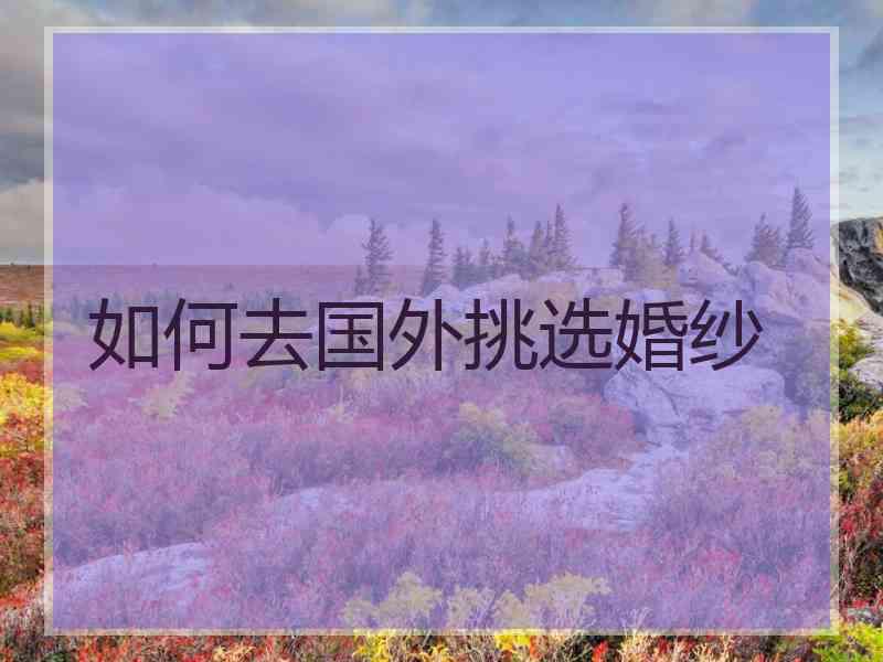 如何去国外挑选婚纱