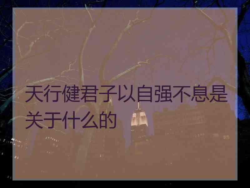 天行健君子以自强不息是关于什么的
