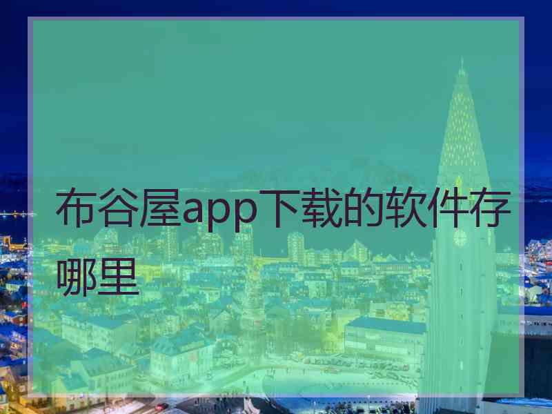 布谷屋app下载的软件存哪里