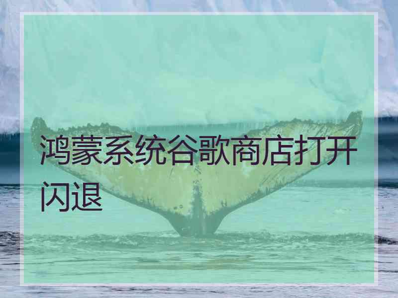 鸿蒙系统谷歌商店打开闪退