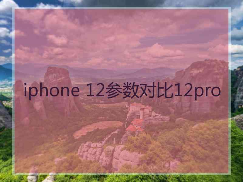 iphone 12参数对比12pro