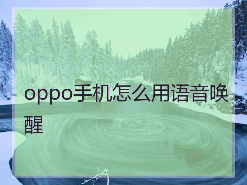 oppo手机怎么用语音唤醒