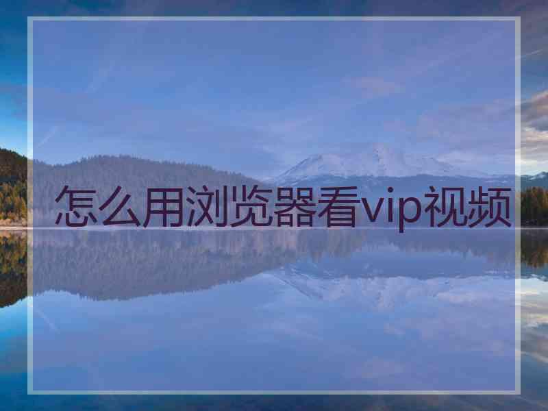 怎么用浏览器看vip视频