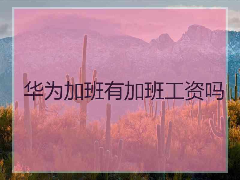 华为加班有加班工资吗