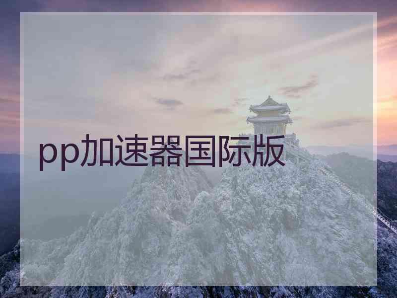 pp加速器国际版