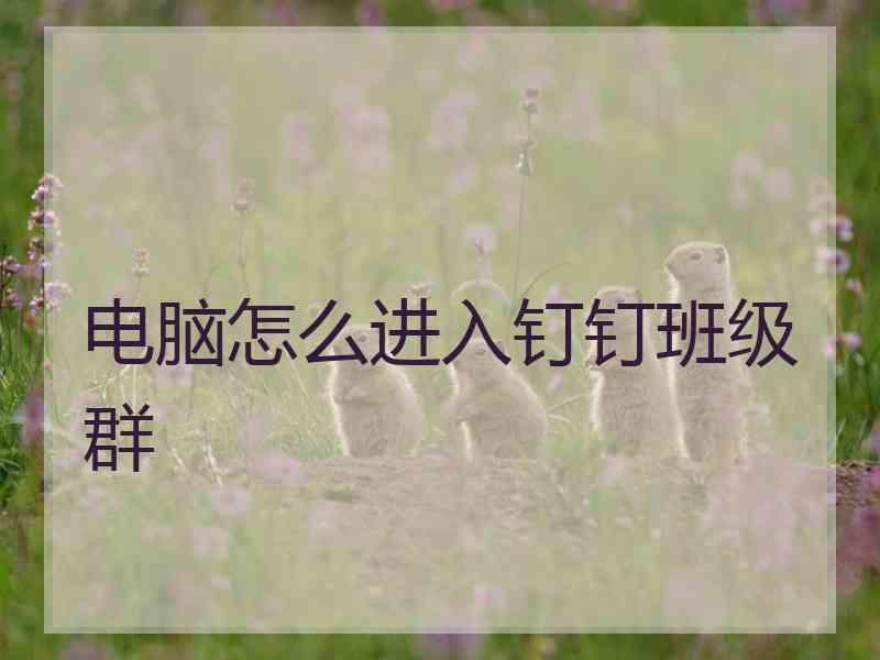 电脑怎么进入钉钉班级群