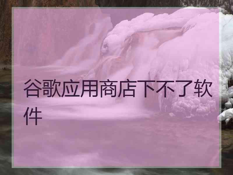 谷歌应用商店下不了软件
