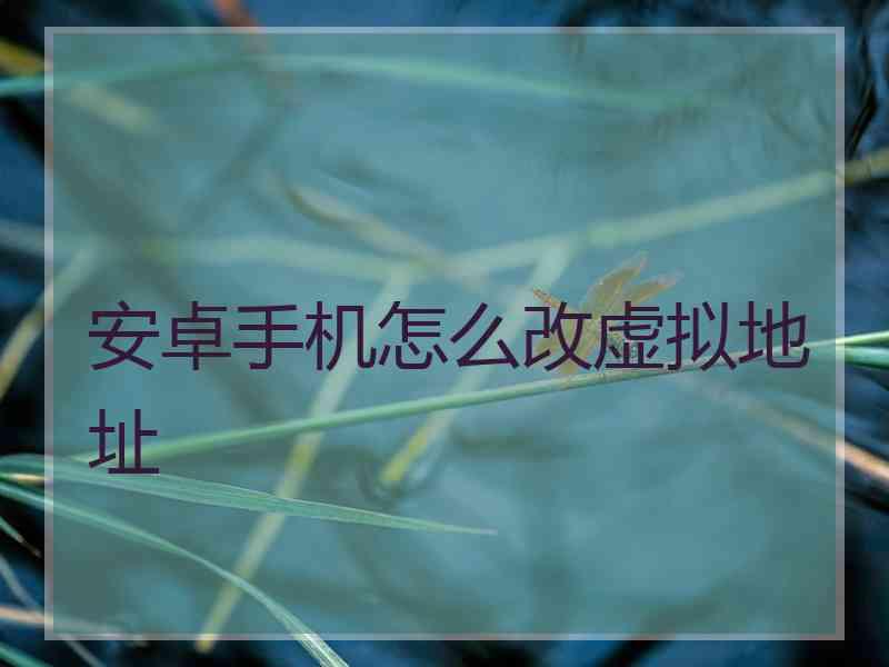 安卓手机怎么改虚拟地址