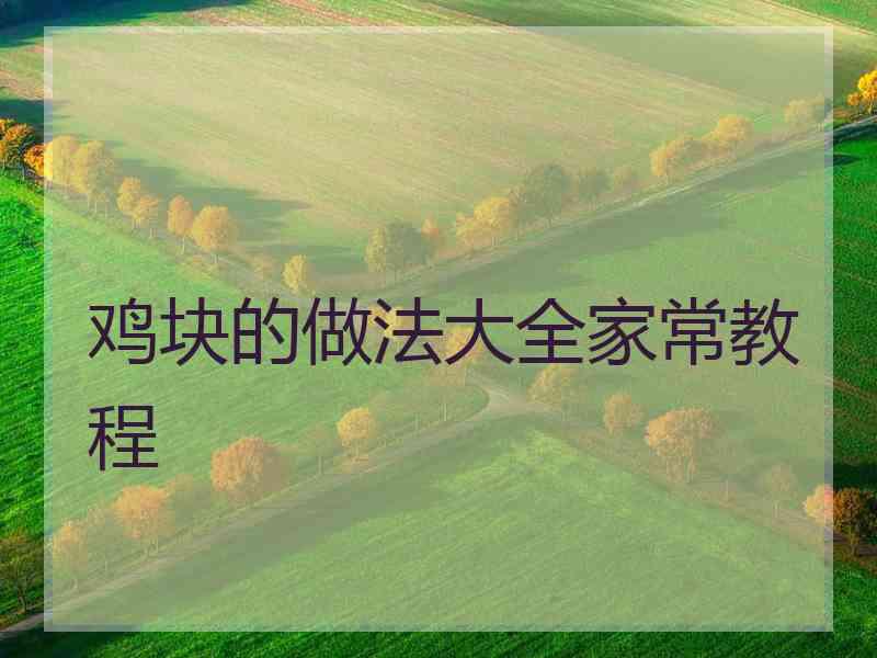 鸡块的做法大全家常教程