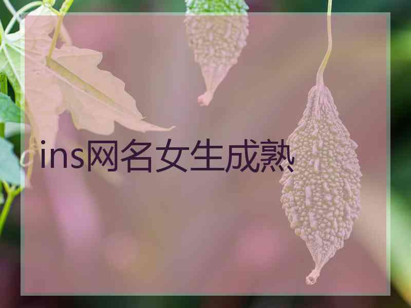 ins网名女生成熟
