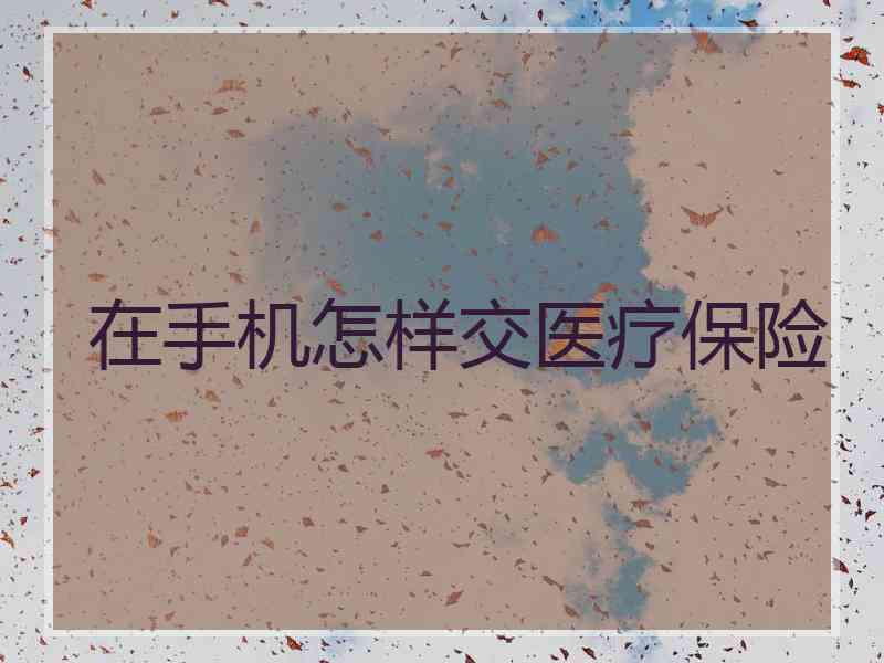在手机怎样交医疗保险