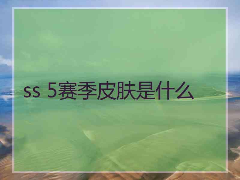 ss 5赛季皮肤是什么