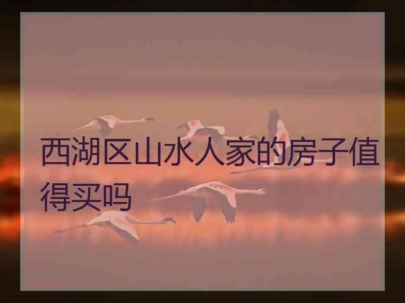 西湖区山水人家的房子值得买吗