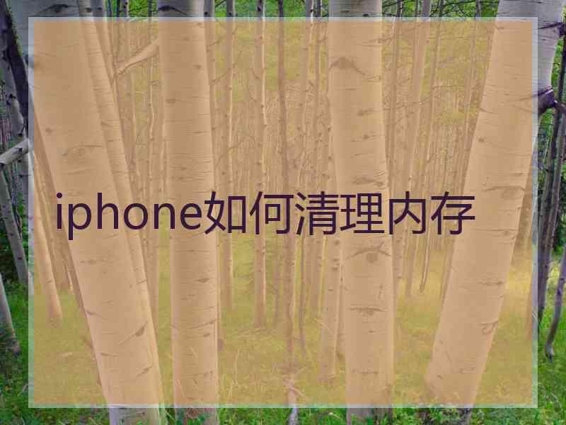 iphone如何清理内存