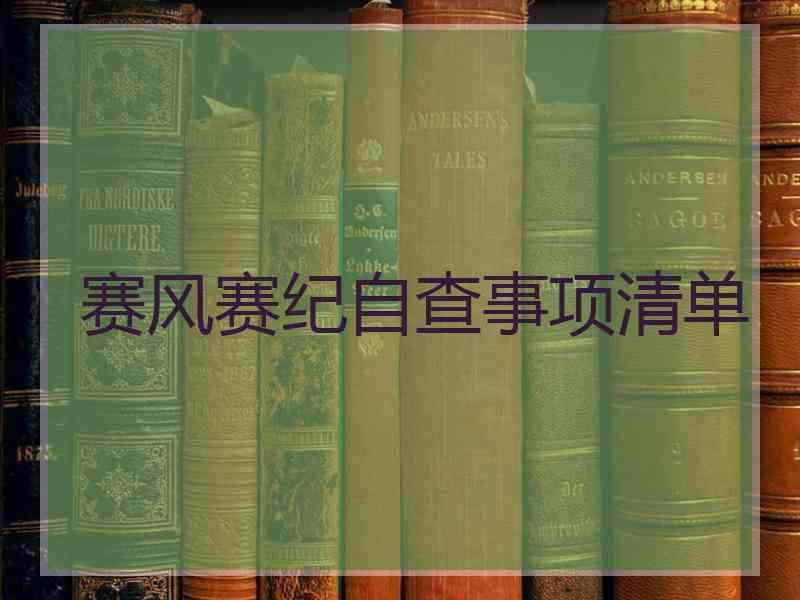 赛风赛纪自查事项清单