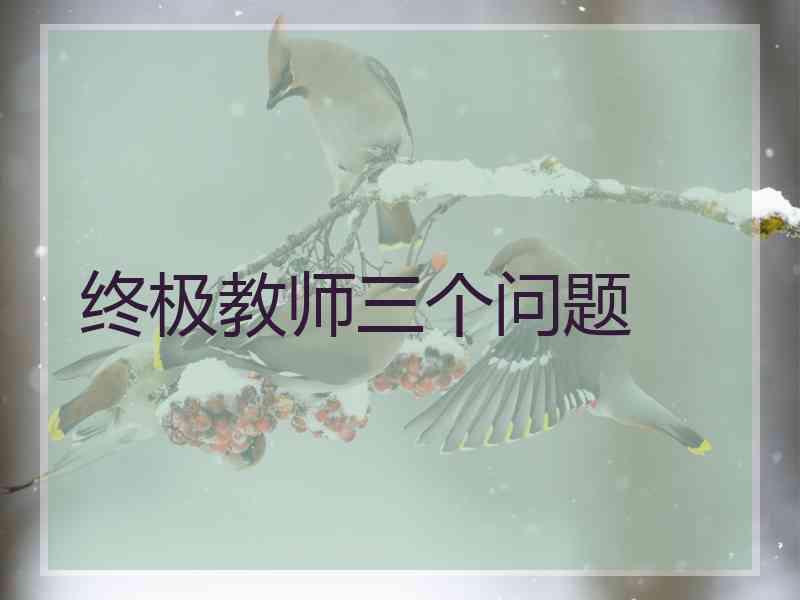 终极教师三个问题