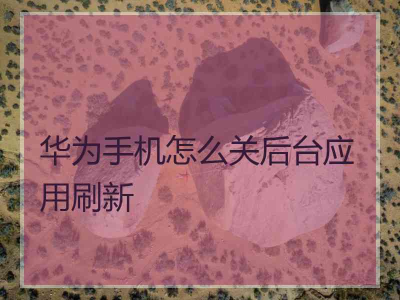 华为手机怎么关后台应用刷新