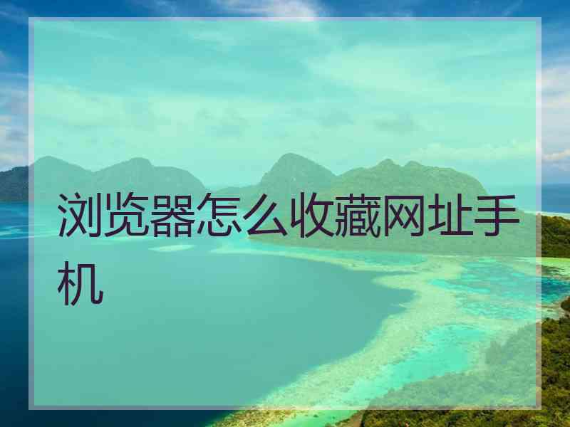 浏览器怎么收藏网址手机