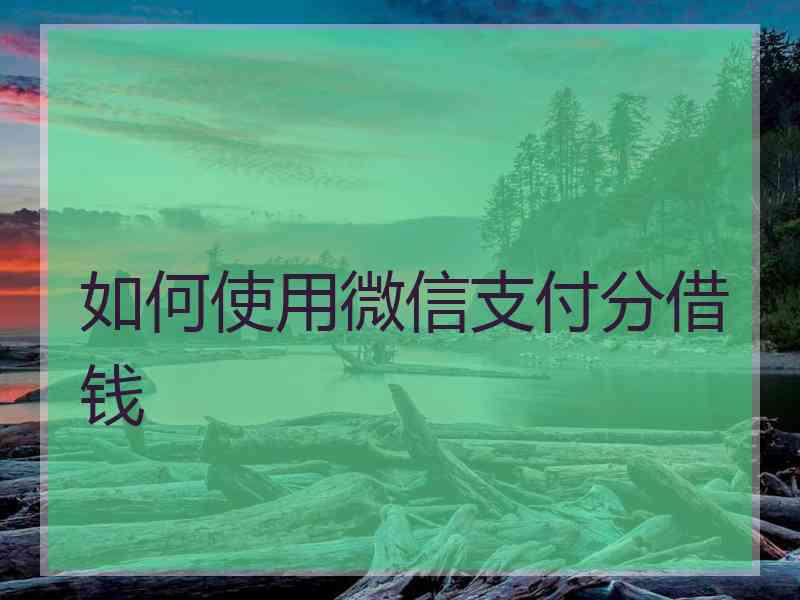 如何使用微信支付分借钱