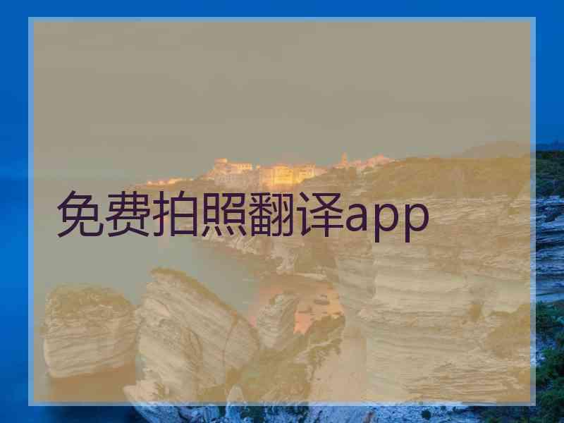 免费拍照翻译app