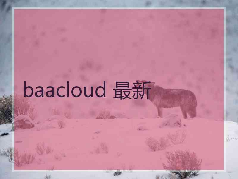 baacloud 最新