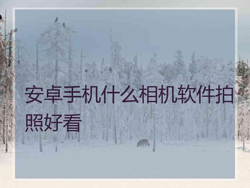 安卓手机什么相机软件拍照好看