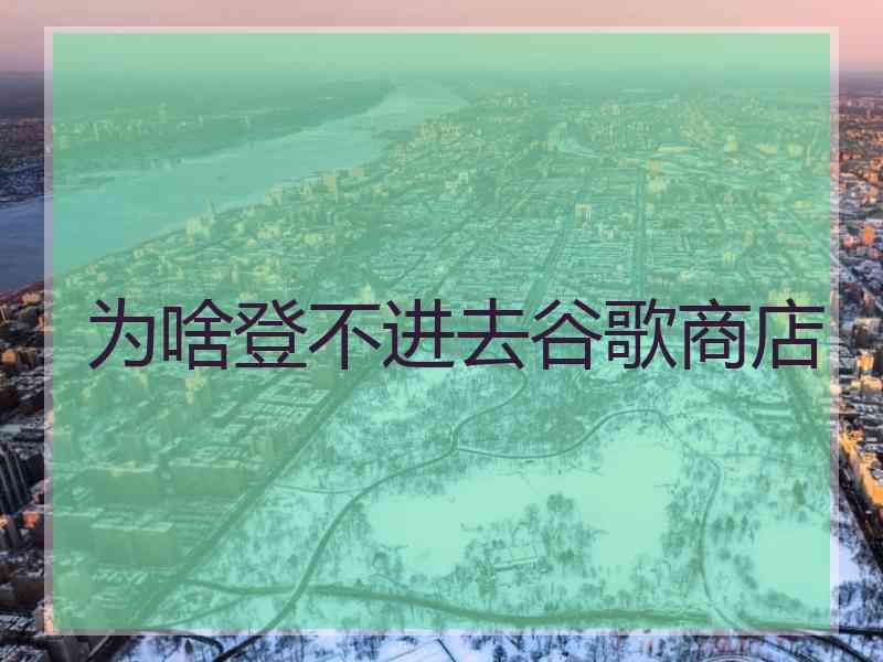 为啥登不进去谷歌商店