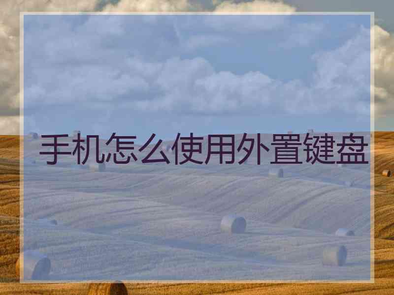 手机怎么使用外置键盘