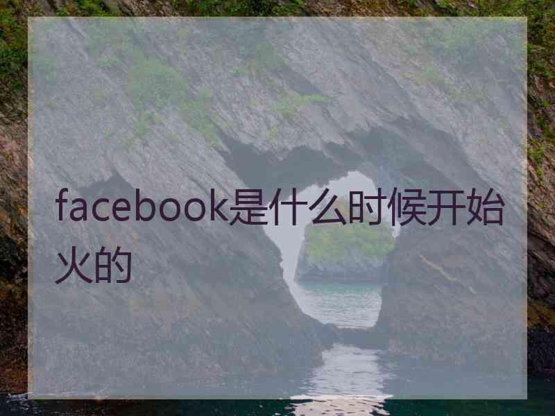 facebook是什么时候开始火的